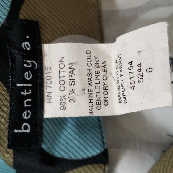 bentley a. Retro Geometric Print, Straight Legs, Size 6, NWOT - Picture 7 of 9